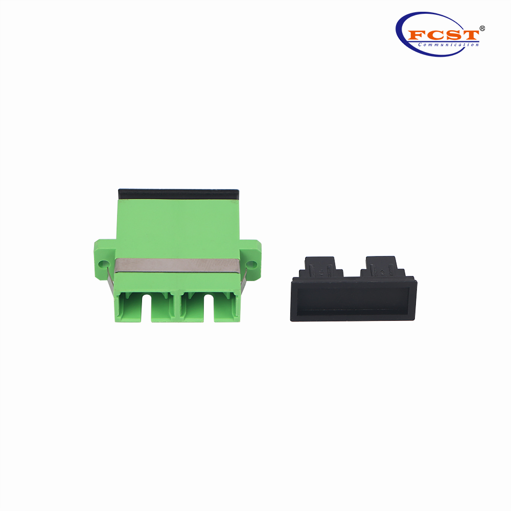 Acoplador de adaptador de fibra óptica de plástico monomodo dúplex SCAPC a SCAPC con brida